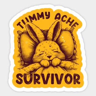 TUMMY ACHE SURVIVOR Funny-Bunny Sticker